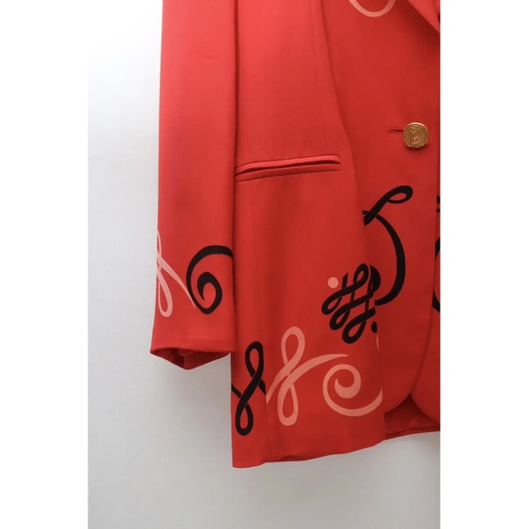 Vintage Escada Margaretha Ley Silk Blazer Red - Picture 4 of 8